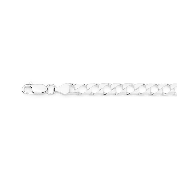 Sterling Silver 22cm Solid Square Curb Gents Bracelet