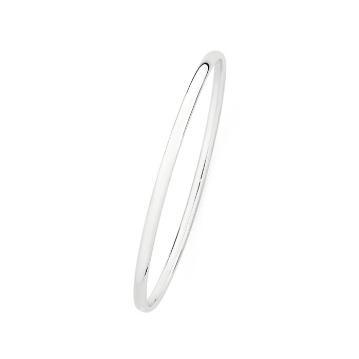 Sterling Silver 3x65mm Hollow Comfort Bangle