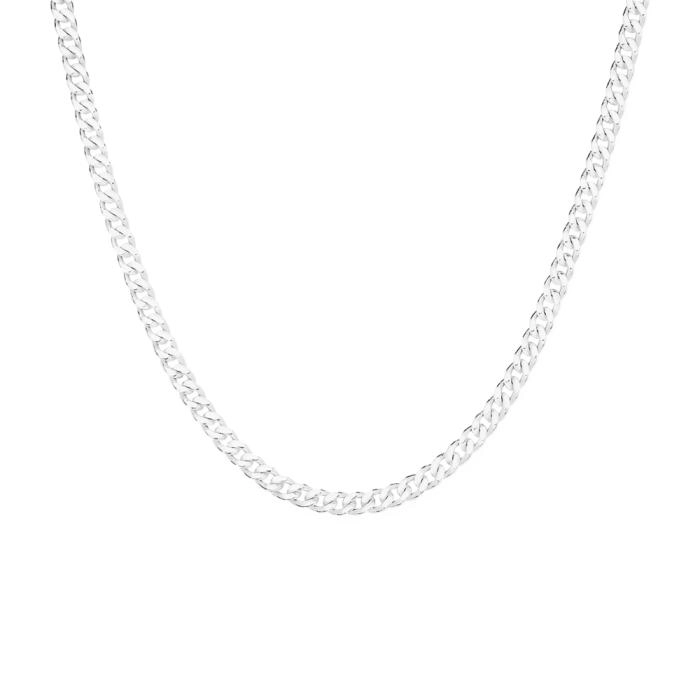 Sterling Silver 45cm Dia-Cut Medium Curb Chain