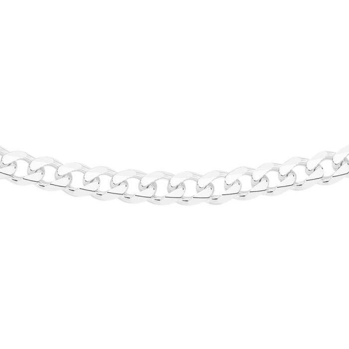 Sterling Silver 45cm Solid Bevelled Curb Chain