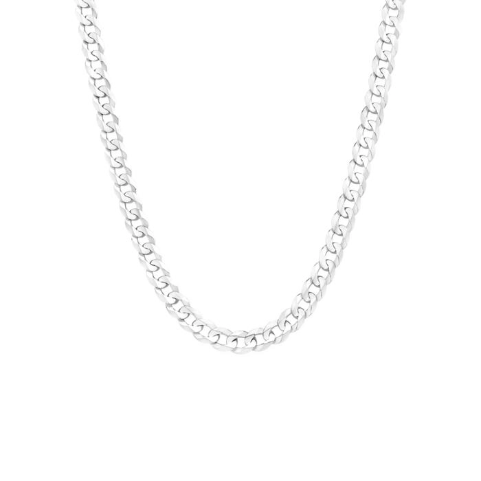 Sterling Silver 55cm Solid Concave Curb Gents Chain