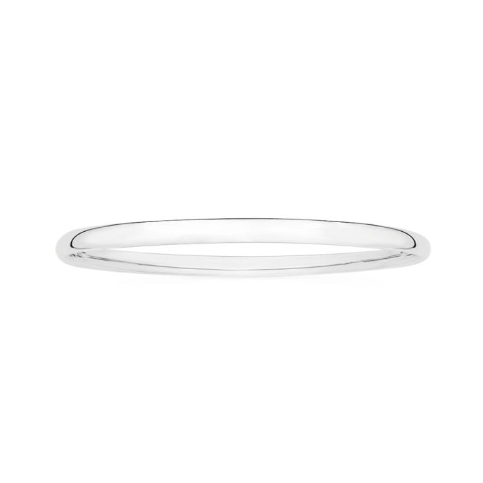 Sterling Silver 5x65mm Oval Comfort Fit Bangle