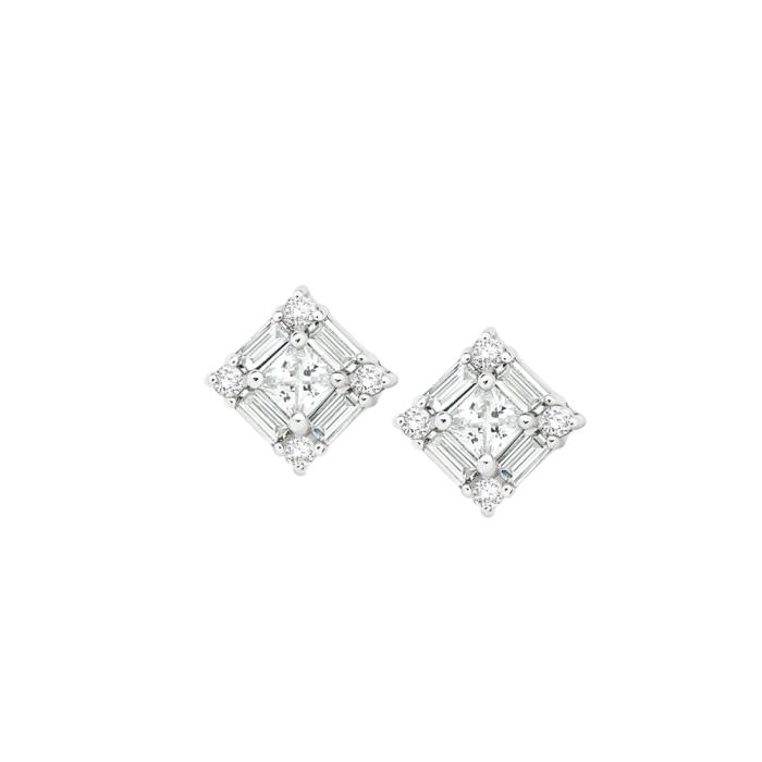 Sterling Silver Square Cubic Zirconia Earrings