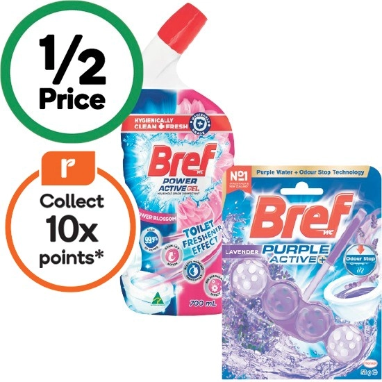 Bref Active Toilet Rim Block 50g or Active Toilet Gel 600-700ml