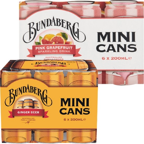 Bundaberg Mini Cans 6 x 200ml