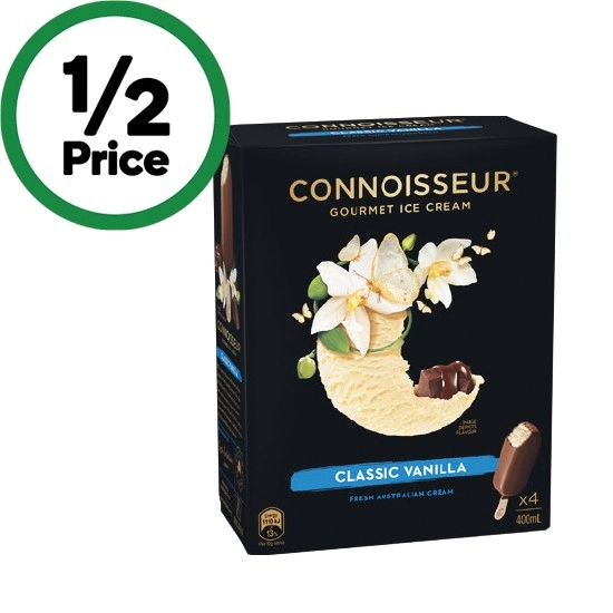 Connoisseur Ice Cream Sticks 360-400ml Pk 4-6 – From the Freezer