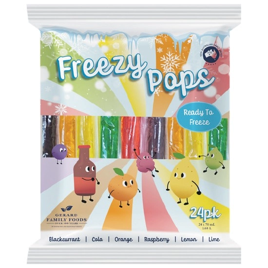 Gerard Family Foods Freezy Pops Pk 24 x 70ml