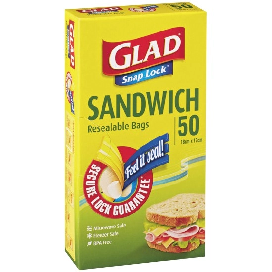 Glad Sandwich Bag Snap Lock Pk 50