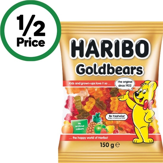 Haribo 140-150g or Swizzels 120g