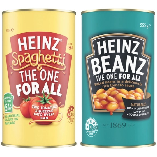 Heinz Baked Beans or Spaghetti 535-555g