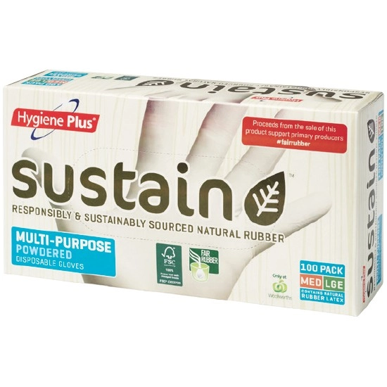 Hygiene Plus Sustain Multi Purpose Disposable Gloves Pk 100