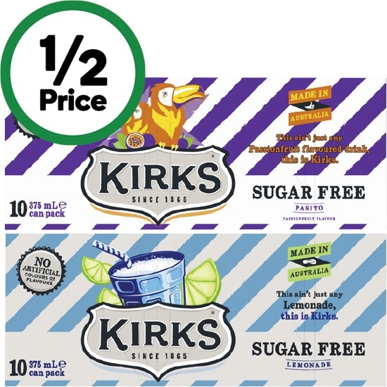 Kirks Soft Drink Can Varieties 10 x 375ml