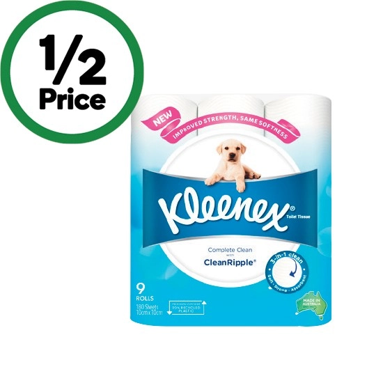 Kleenex Complete Clean Toilet Tissue Pk 9