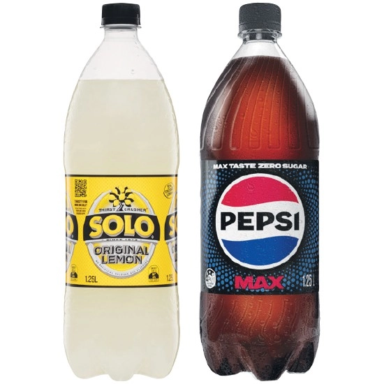 Pepsi, Solo, Sunkist or Mountain Dew Soft Drink Varieties 1.25 Litre