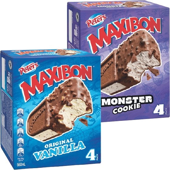 Peters Maxibon 560ml Pk 4 – From the Freezer