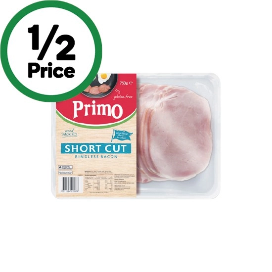 Primo Short Cut or Middle Bacon 750g – From the Fridge