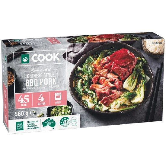 Woolworths COOK Chinese Style BBQ Pork with Char Siu Sauce 560g