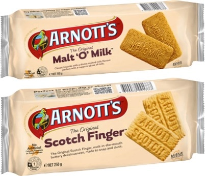 Arnott's Scotch Finger or Malt'o'Milk Biscuits 250g