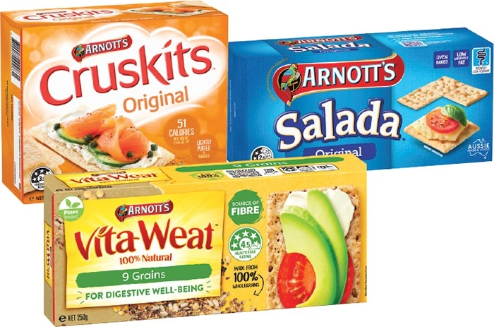 Arnott's Vita-Weat, Salada or Cruskits Crispbread 125g-250g