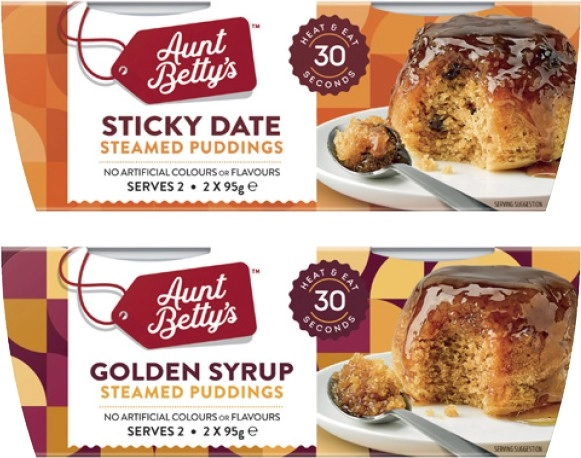 Aunt Betty's Puddings 2 Pack 190g-220g