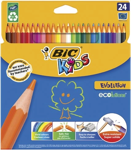 Bic Kids Evolution Colouring Pencils 24 Pack