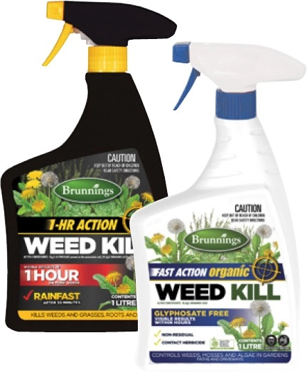 Brunnings 1 Hour Action Weed Kill or Fast Action Organic Weed Kill 1 Litre