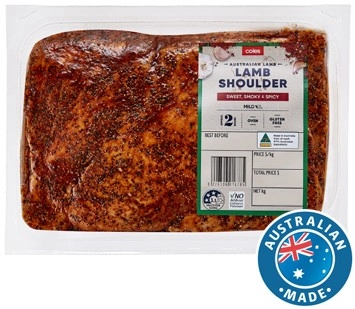 Coles Australian Lamb Butterflied Shoulder with Smokey Marinade