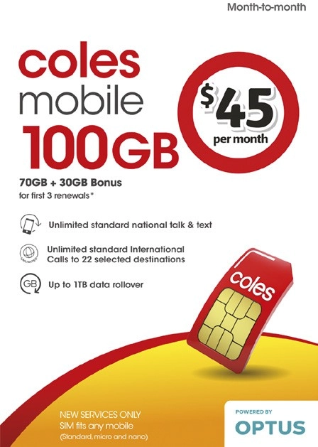 Coles Mobile $45 Month-to-Month SIM