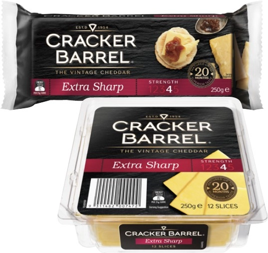 Cracker Barrel Cheese Block or Slices 250g