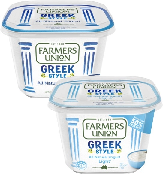 Farmers Union Greek Style Yogurt 950g-1kg