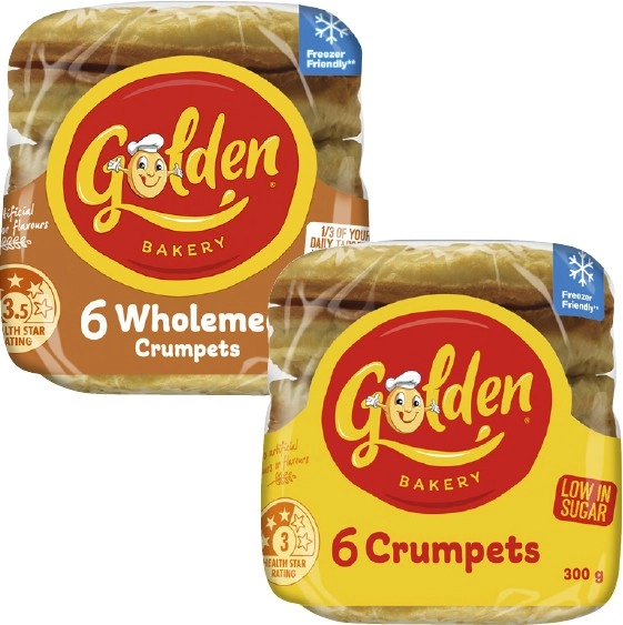 Golden Crumpet Rounds 6 Pack 300g