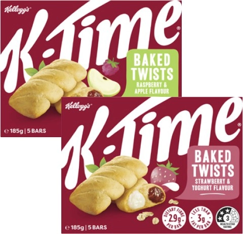 Kellogg's K-Time Bars 5 Pack 165g-185g