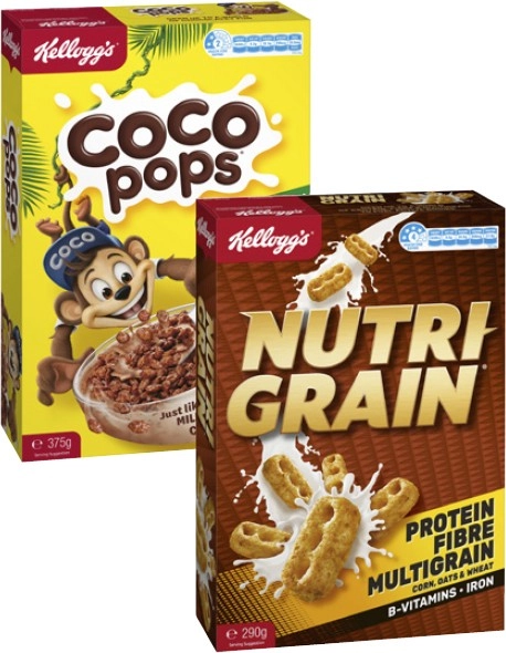 Kellogg's Nutri Grain 290g or Coco Pops 375g