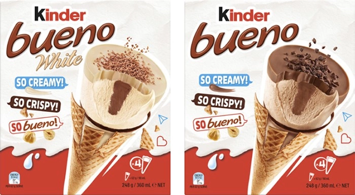 Kinder Bueno Frozen Dessert Cones 4 Pack 254g