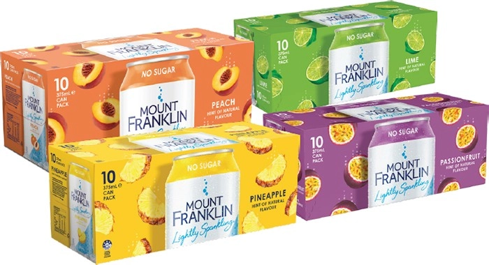 Mount Franklin Lightly Sparkling Water 10x375mL