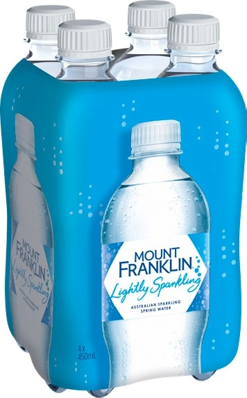 Mount Franklin Lightly Sparkling Water 4x450mL