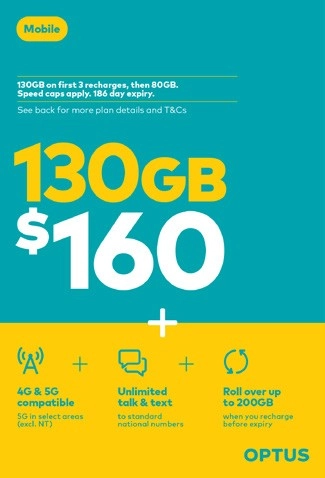 Optus $160 Prepaid SIM Starter Kit