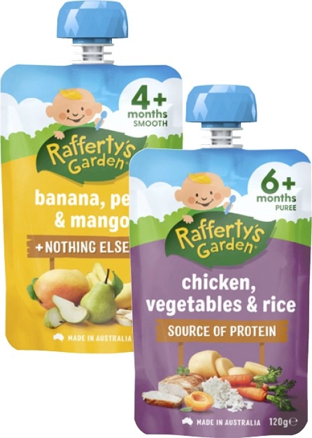 Rafferty's Garden 4+ Months, 6+ Months or 8+ Months Baby Food Pouch 120g