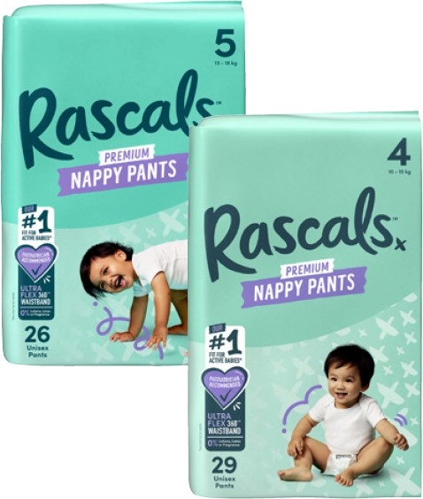 Rascals Premium Nappy Pants 22 Pack-29 Pack