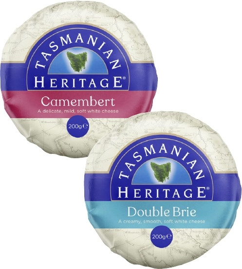 Tasmanian Heritage Double Cream Brie or Camembert 200g