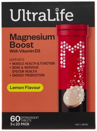 UltraLife Magnesium Boost Effervescent Tablets 60 Pack^