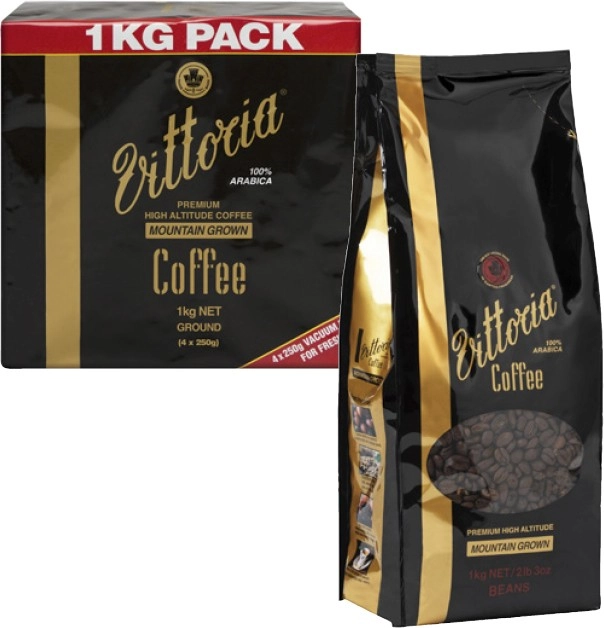 Vittoria Mountain Grown Coffee Beans or Ground 1kg