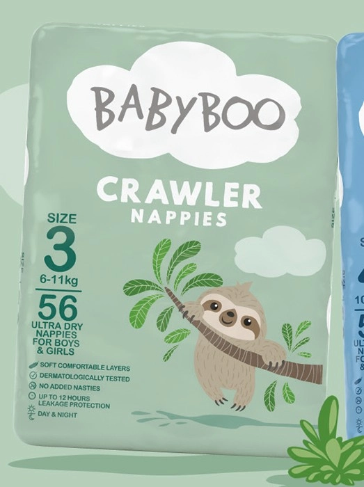 BabyBoo Crawler Nappies Size 3 56 Pack