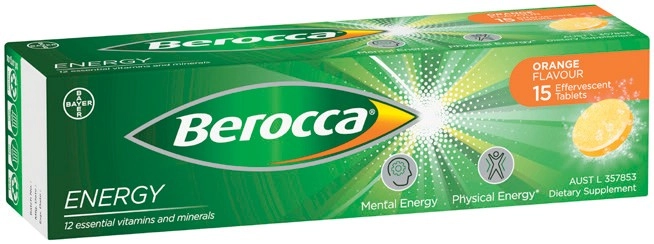 Berocca Energy Effervescent Tablets Original 15 Pack Selected Varieties*