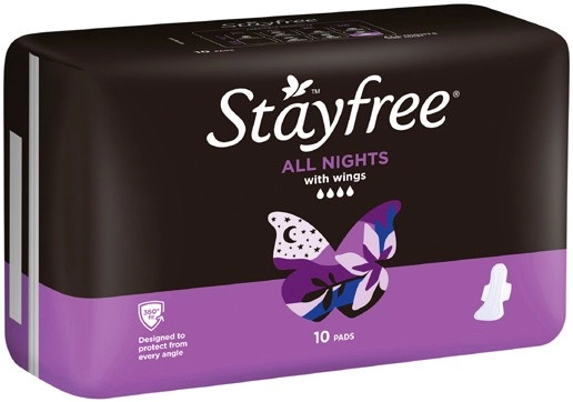 Stayfree All Nights Pads Extra Long with Wings 10 Pack