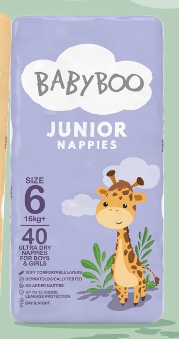 BabyBoo Junior Nappies Size 6 40 Pack