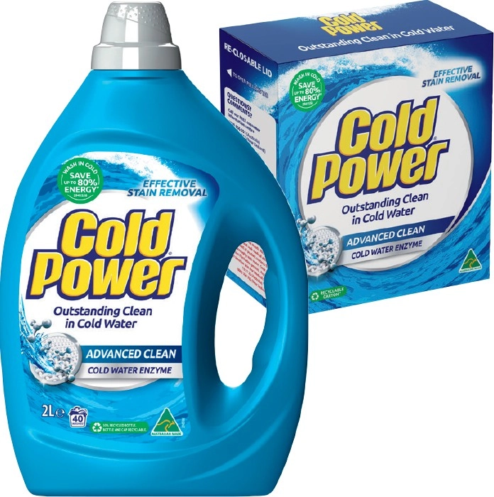 Cold Power Laundry Liquid 2 Litre, Powder 2kg or Capsules 26 Pack Selected Varieties