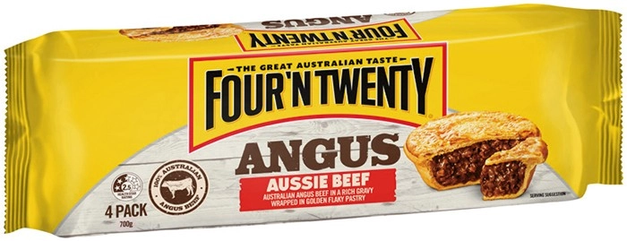 Four'N Twenty Angus Beef or Plant Based Pies 4 Pack Selected Varieties