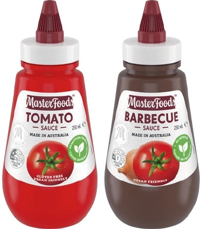 MasterFoods Tomato or Barbecue Squeezy Sauce 250mL