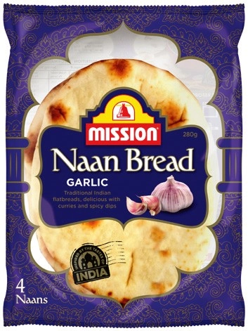 Mission Naan Bread 4 Pack or Mini 6 Pack Selected Varieties